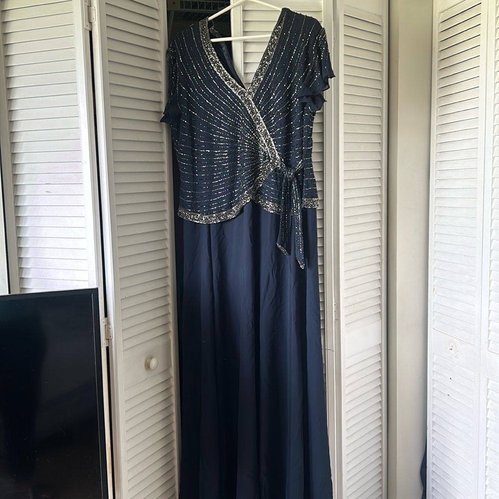 Wedding or formal dress blue long.